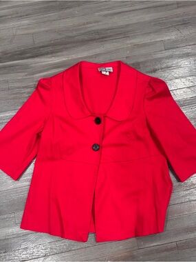 Spring Street Red Short Sleeve Peplum Blazer